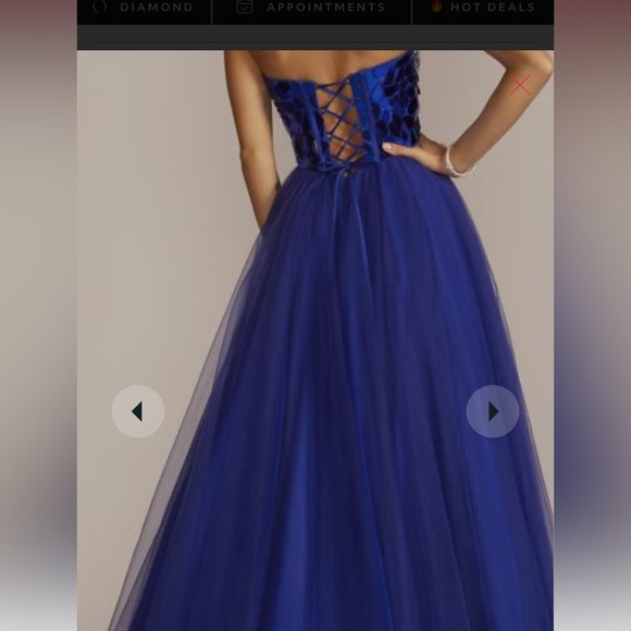 David’s bridal prom dress size 8 in royal blue. Worn once in great condition! - Picture 4 of 5